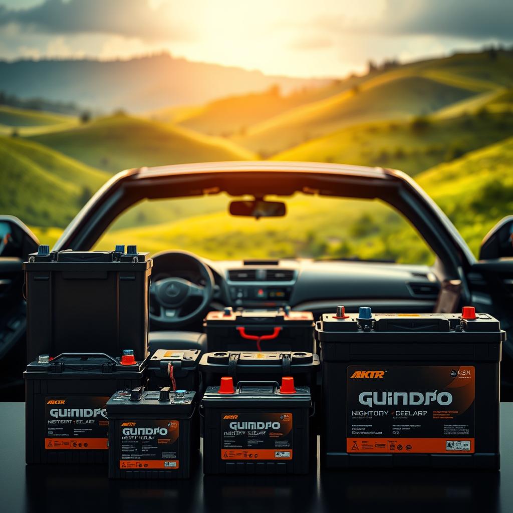 A vibrant and detailed image showcasing the advantages of car batteries in Quindío, Colombia. In the foreground, a group of high-performance car batteries in various sizes and designs, with their key features and benefits prominently displayed. In the middle ground, a well-lit and modern car engine bay, highlighting how these batteries seamlessly integrate with the vehicle's electrical system. The background depicts the lush, rolling hills and verdant landscapes of the Quindío region, conveying a sense of the local environment and the advantages these batteries offer in the region's climate and terrain. The overall scene is captured with a crisp, high-resolution lens, and warm, natural lighting that emphasizes the quality and reliability of these Quindío car batteries. A vibrant and detailed image showcasing the advantages of car batteries in Quindío, Colombia. In the foreground, a group of high-performance car batteries in various sizes and designs, with their key features and benefits prominently displayed. In the middle ground, a well-lit and modern car engine bay, highlighting how these batteries seamlessly integrate with the vehicle's electrical system. The background depicts the lush, rolling hills and verdant landscapes of the Quindío region, conveying a sense of the local environment and the advantages these batteries offer in the region's climate and terrain. The overall scene is captured with a crisp, high-resolution lens, and warm, natural lighting that emphasizes the quality and reliability of these Quindío car batteries.